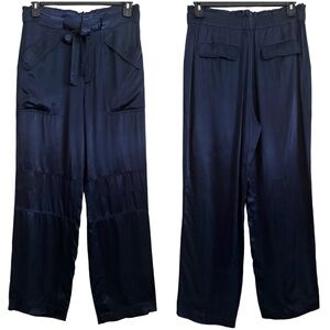 J. Crew Satin Silky Lightweight Casual Festive Waist-Tie Wide Leg Pants 10T NWT